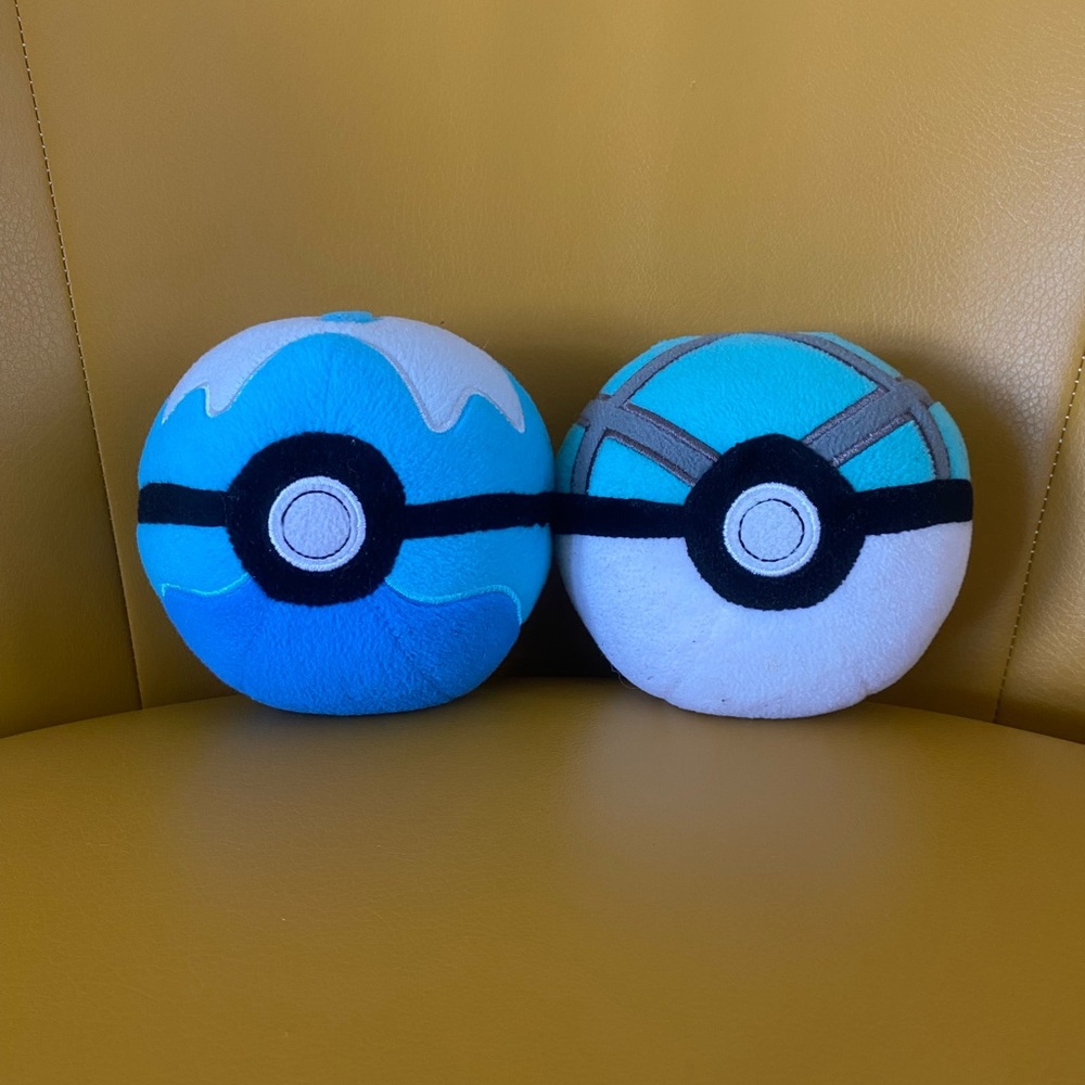 Blue Two Poké Balls Plush Set